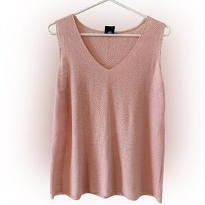 Eileen Fischer 100% Linen sleeveless pink lightweight sweater, M
